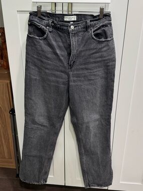 Abercrombie & Fitch Gray/Black High-Rise '90s Straight Jeans